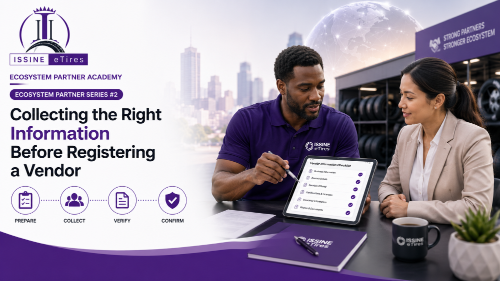 ISSINE eTires Ecosystem Partner Series #2: Collecting the Right Information Before Registering a Vendor